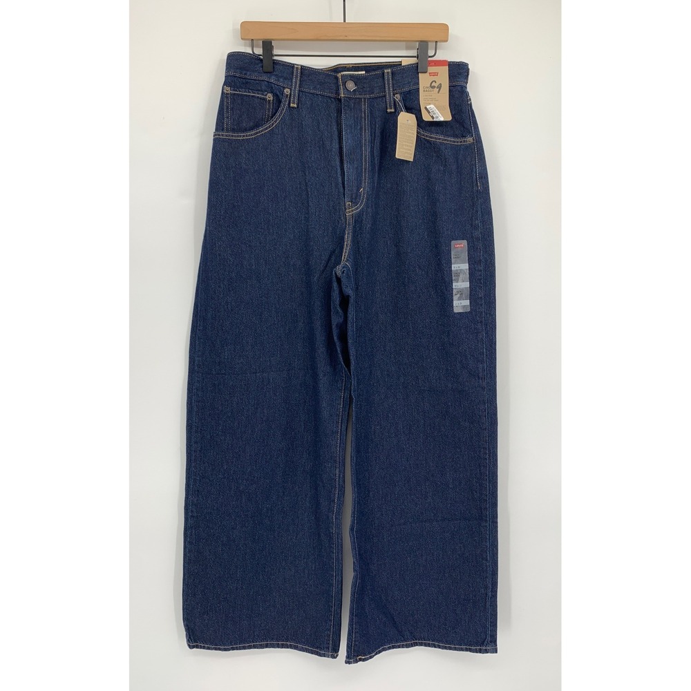 Levis Cinch Baggy Jeans Women 31 Wide Leg Dark Wash Cotton Denim Pants NEW
